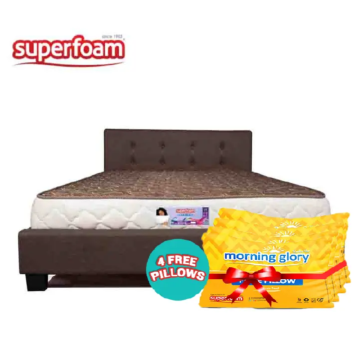 Superfoam memory foam home living bed mattress super high density brown and white  5 ft x 6 ft x 8 inch thickness home and kitchen furniture bedroom furniture mattresses