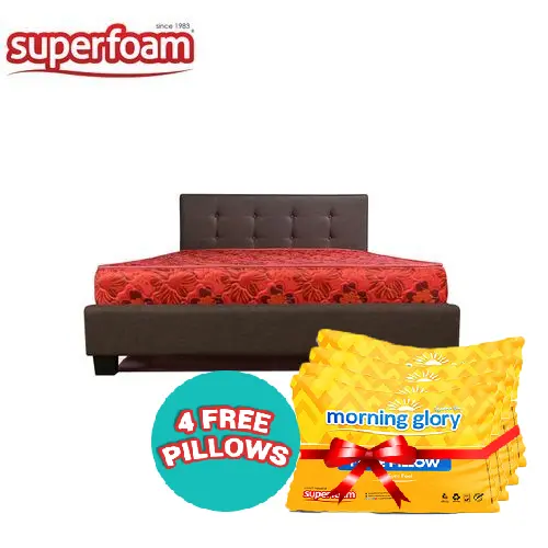 (LIMITED OFFER)Superfoam high density home living bed quilted mattress red multi coloured 5 ft x 6 ft x 6 inch thickness home and kitchen furniture bedroom furniture mattresses box springs