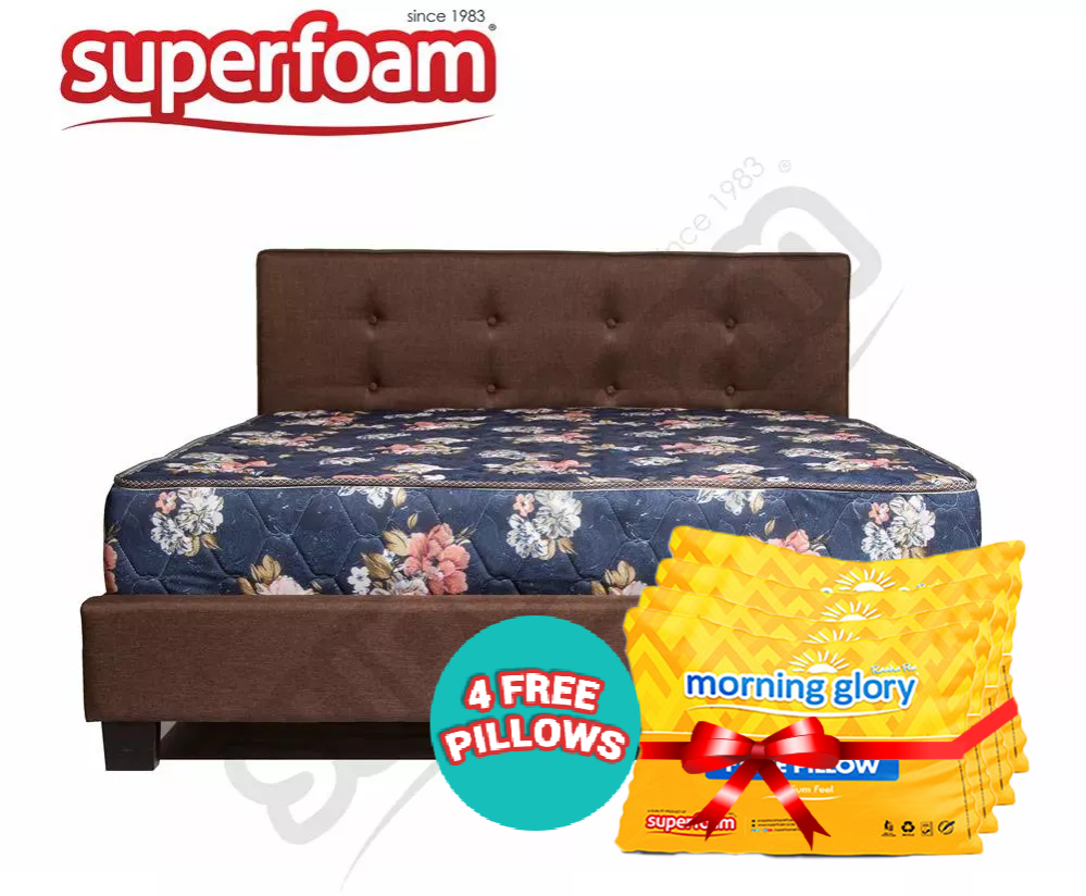 (CRAZY OFFER) Superfoam High Density home living bed Quilted mattress- Blue with Flowers   5 ft x 6 ft x 6 inch thickness home and kitchen furniture bedroom furniture mattresses