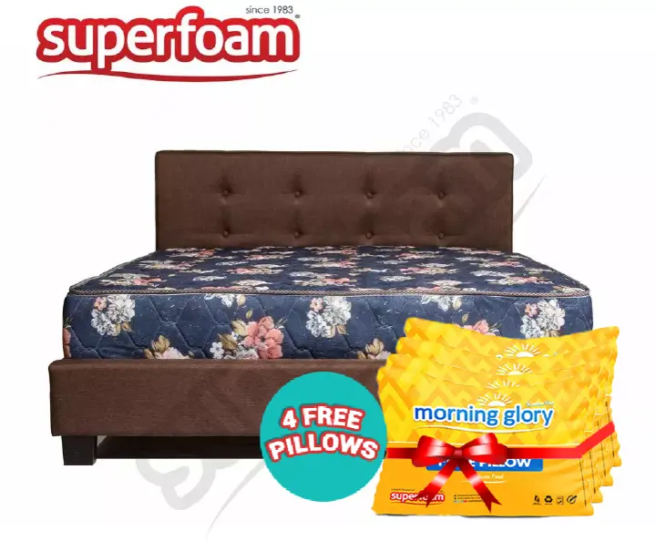 (CRAZY OFFER) Superfoam High Density home living bed Quilted mattress- Blue with Flowers   5 ft x 6 ft x 6 inch thickness home and kitchen furniture bedroom furniture mattresses