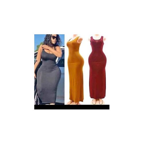 Ladies Classy Bodycon Vest Long Dress