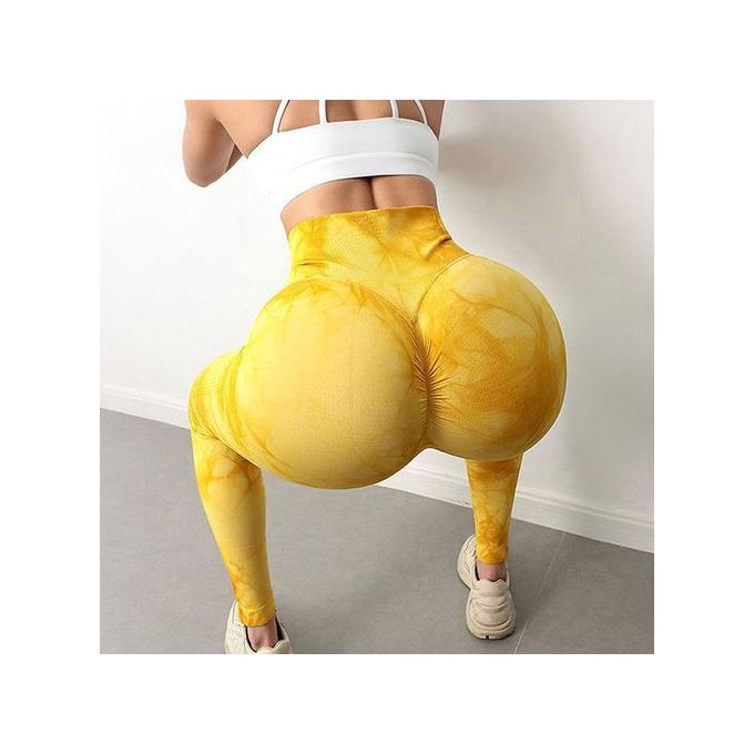 GYM TIE DYE PRINT TIGHTS Scrunch Butt Seamless Fitness Leggings Multi-use Comfortable Wear Breathable Ladies Women Trendy Sporty Look Gym Fit Gym Workout Clothes