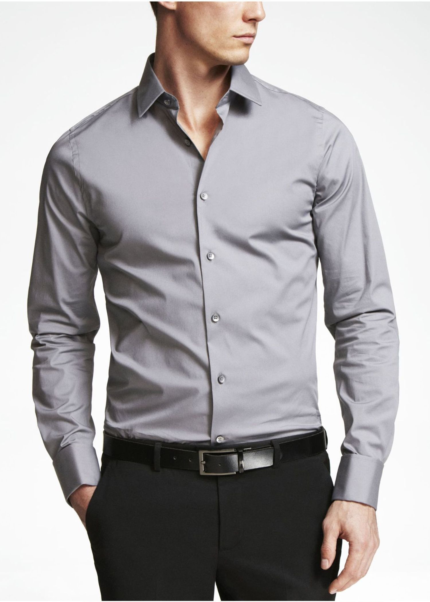 Fashion Men's Slim Fit Cotton Button-Up Long Sleeve Official Shirt Size S-5XL