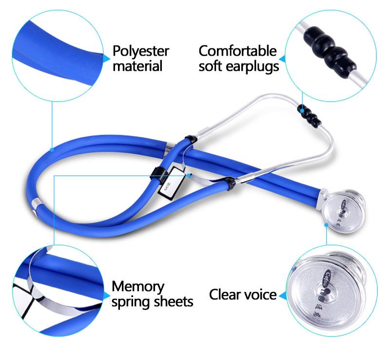 Professional Cardiology Double-Tube/Head Stethoscope For Medics and Students Multi-functional Long Soft