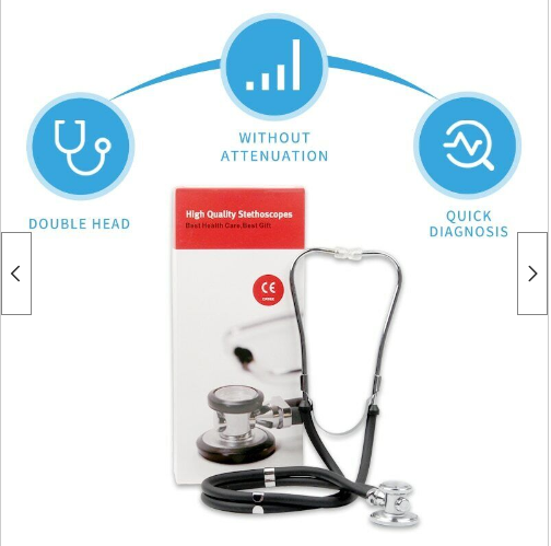 Professional Cardiology Double-Tube/Head Stethoscope For Medics and Students Multi-functional Long Soft