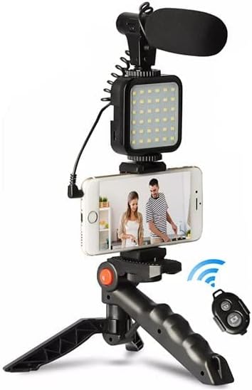 Video Making Vlog Tripod Kit AY-49 Video Making Vlog Tripod Kit With Microphone and Light For Live Broadcast