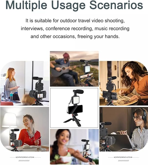 Video Making Vlog Tripod Kit AY-49 Video Making Vlog Tripod Kit With Microphone and Light For Live Broadcast