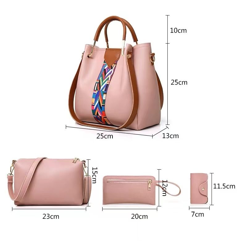 4Stes/PCS New Women's Bag European and American Fashion Four piece Set Mother Bag Handbag Single Shoulder Bag Crossbody Bag Water Bucket Bag