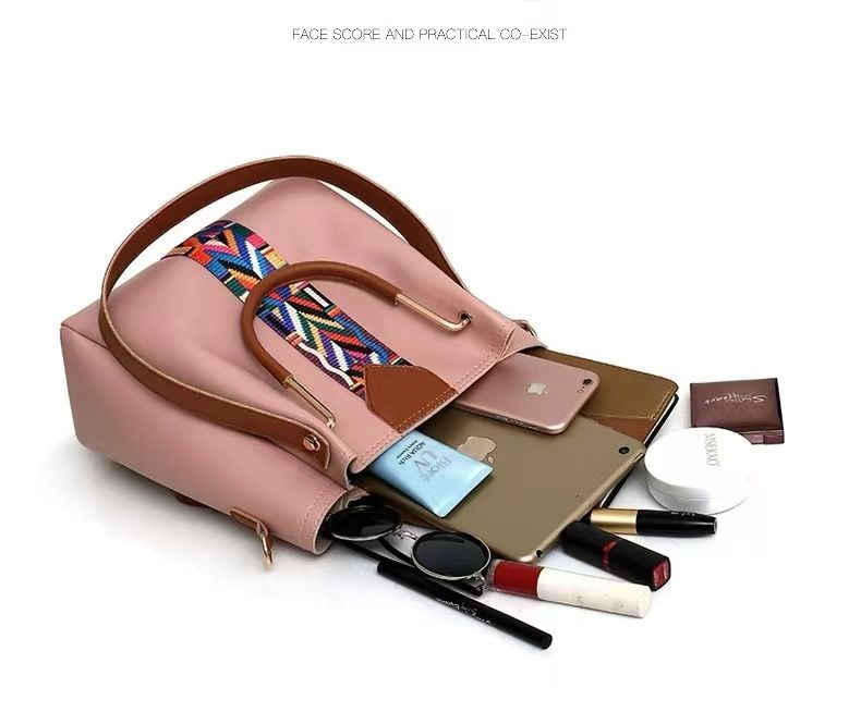 4Stes/PCS New Women's Bag European and American Fashion Four piece Set Mother Bag Handbag Single Shoulder Bag Crossbody Bag Water Bucket Bag