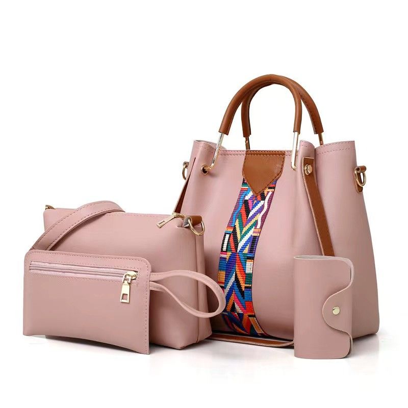 4Stes/PCS New Women's Bag European and American Fashion Four piece Set Mother Bag Handbag Single Shoulder Bag Crossbody Bag Water Bucket Bag