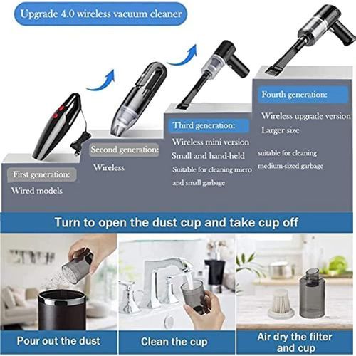 Handheld Vacuum 6000Pa, Powerful Hand-held Car & home Vacuum Cleaner