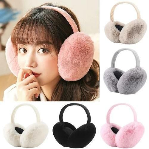 Fashion Adjustable Earmuffs Cozy Foldable Faux Fur Ear Muffs for Women
