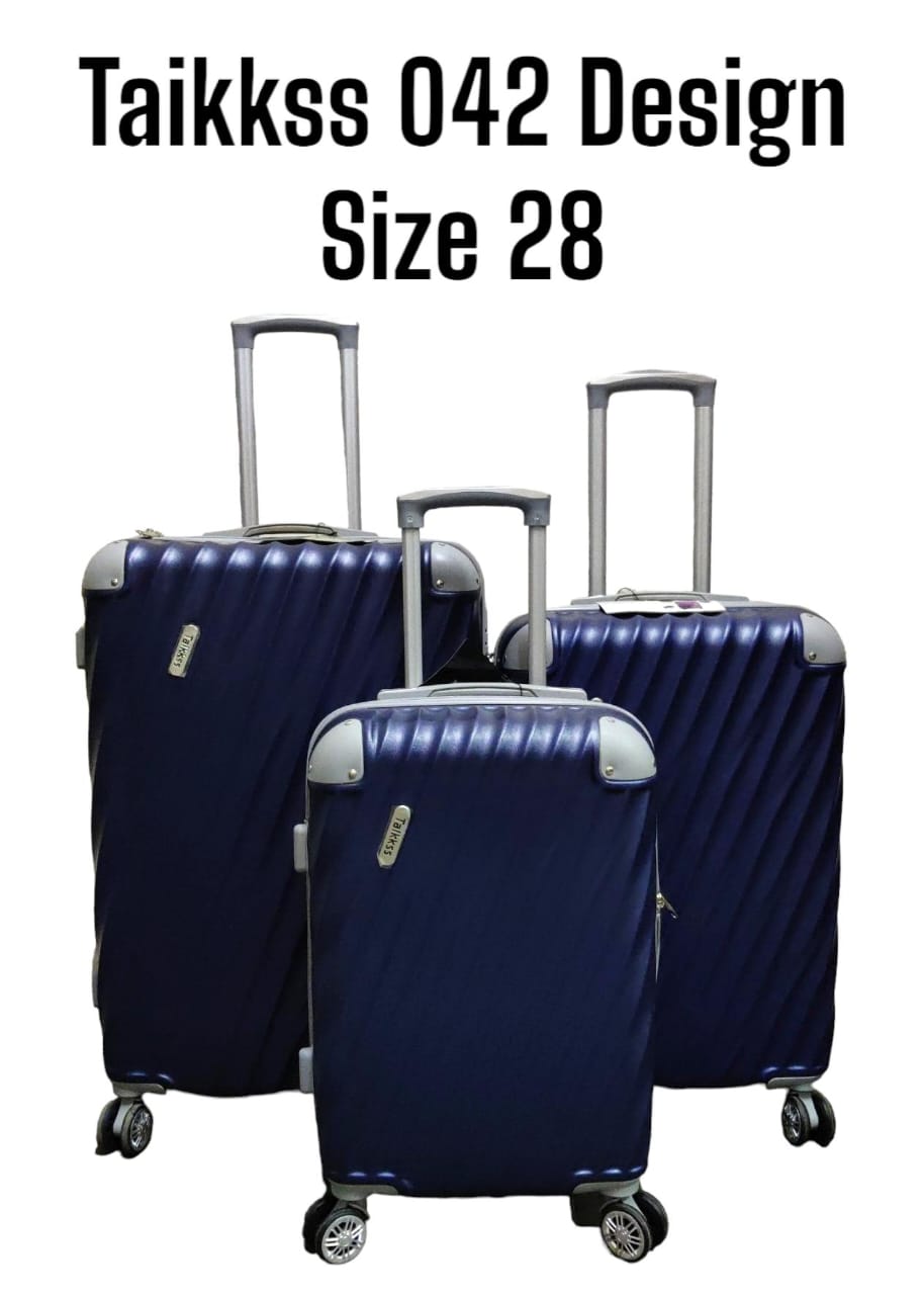 SUITCASES SET 3IN 1  FIBER Four-wheel high PVC suitcase
Large and spacious 
Durable This 3 in 1 luxurious RUBBER suitcase briefcase travel bag is the perfect way to stay organized and stylish on the g