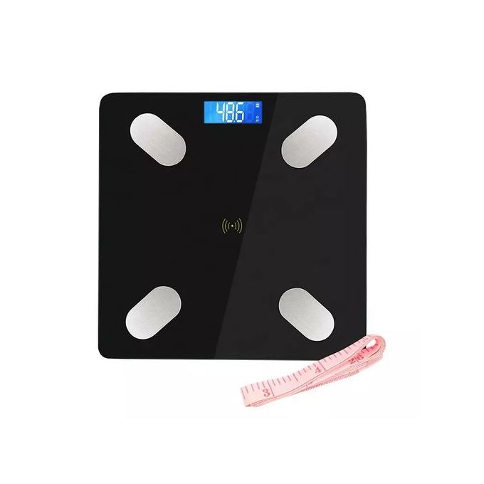 Wireless Intelligent Digital Bathroom Tempered Glass Platform BMI Scale, Body Fat Scale, Body Composition Analyzer with Smartphone Application and Bluetooth