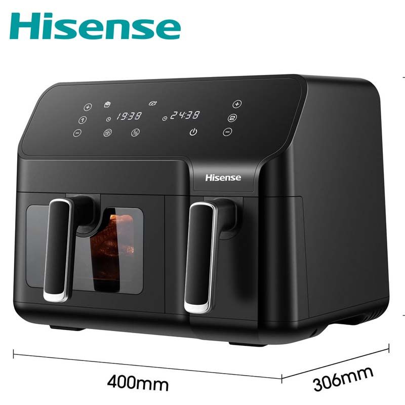 Hisense Double Air Fryer 8.6L H09AFBK2S5 With LED Touch Control Panel air fryer black