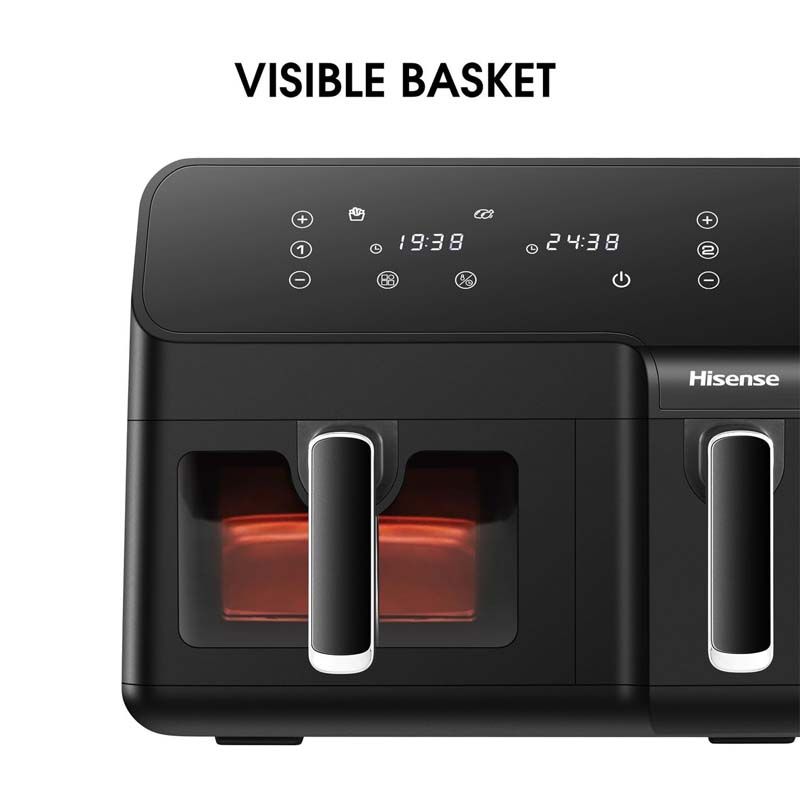 Hisense Double Air Fryer 8.6L H09AFBK2S5 With LED Touch Control Panel air fryer black