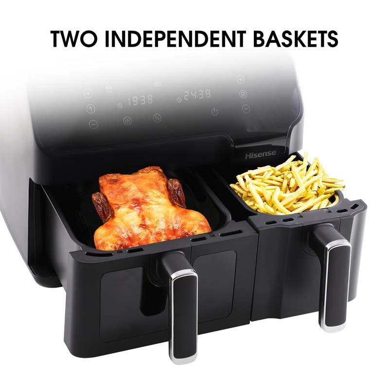 Hisense Double Air Fryer 8.6L H09AFBK2S5 With LED Touch Control Panel air fryer black