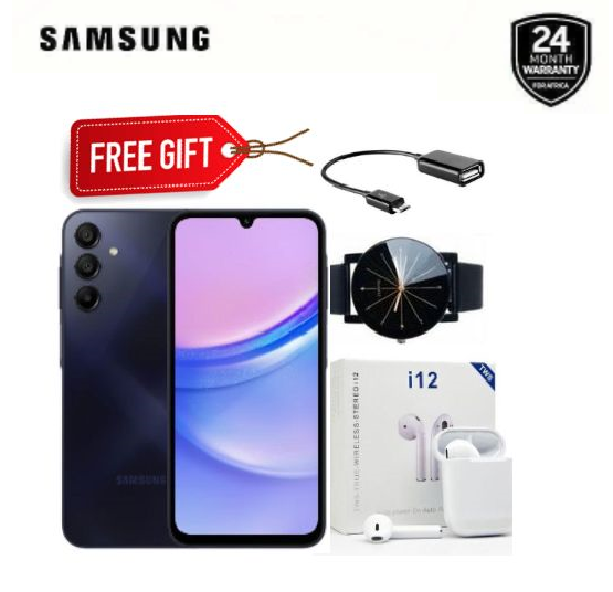 HOLIDAY OFFERS!!! Brand New Samsung Galaxy A15 128GB ROM + 6GB RAM 50MP Triple Camera 6.5" 90Hz Display  5000mAh 25W Type-C Charge Smart Phones phone Plus Free Gifts
