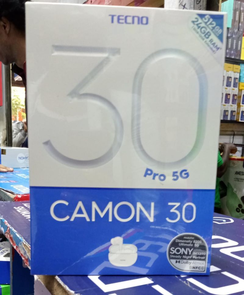 New Arrival Tecno Camon 30 Pro, 8GB/256GB Operating system
Android 14, HiOS 14,Battery 5000mAh, Li-Po Rear Camera :50MP IMX890 OIS+50MP UW+2MP Front Camera :50MP