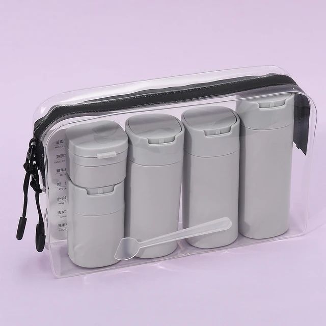 5pcs Multiple Colors Portable Soft Touch Cream Travel Dispenser Bottles Set for Lotion, Cleanser, Shampoo
