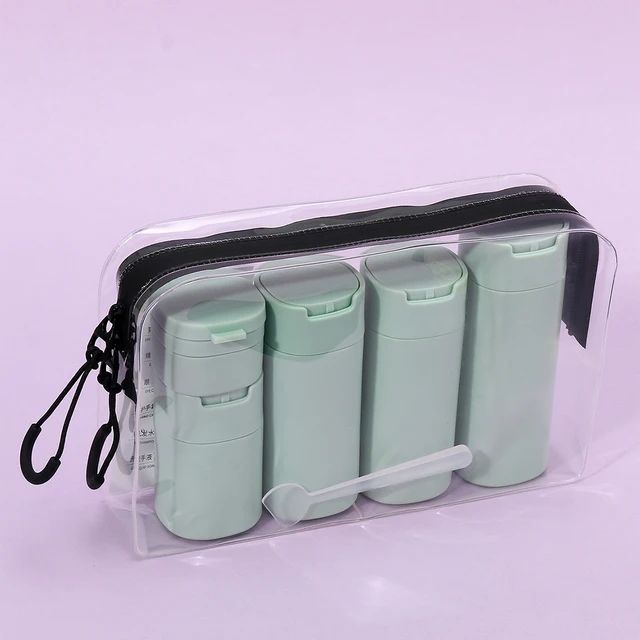 5pcs Multiple Colors Portable Soft Touch Cream Travel Dispenser Bottles Set for Lotion, Cleanser, Shampoo