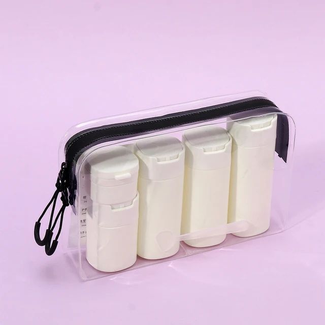 5pcs Multiple Colors Portable Soft Touch Cream Travel Dispenser Bottles Set for Lotion, Cleanser, Shampoo