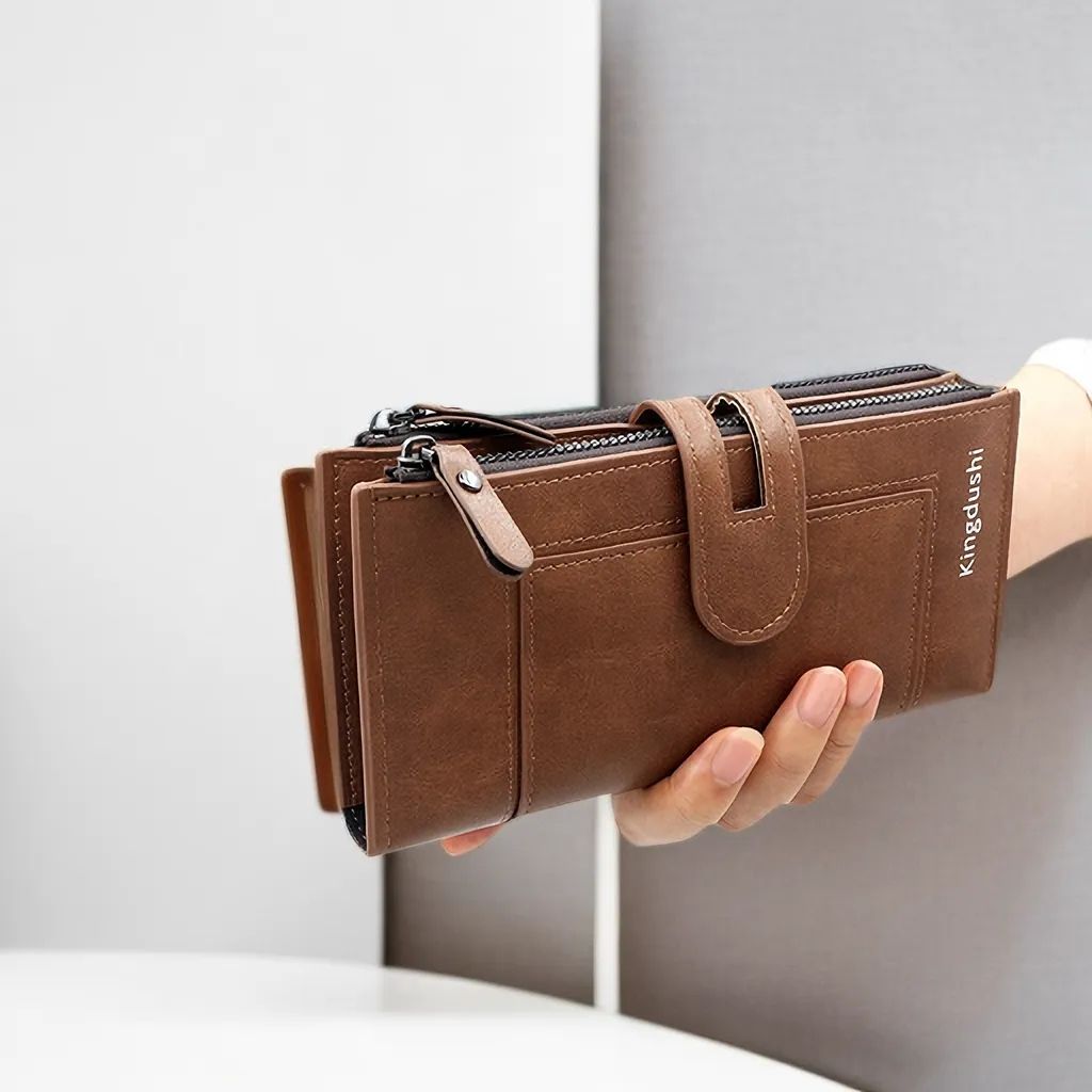Fashionable New Women's Long Wallet, European and American Fashion Phone Bag, PU Leather Multi Card Carrying Bag