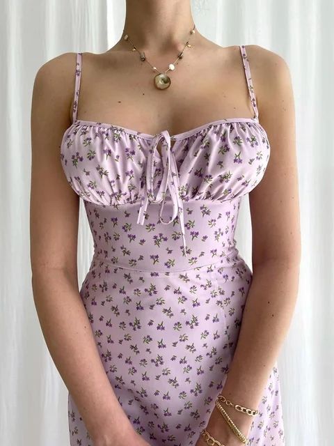 2024 Sleeveless Satin Slip Floral Ruched Bandage Cut Out Maxi Dress Summer Women Fashion Sexy Party Club Robe