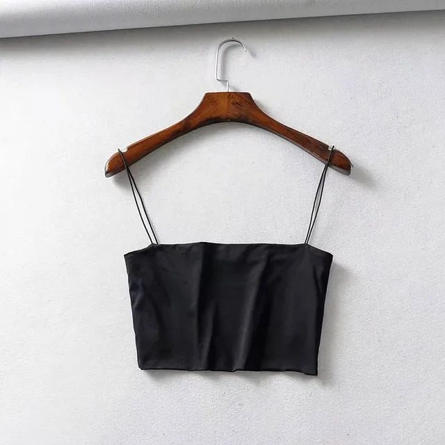 2024 Summer Women's Crop Top Sexy Elastic Cotton Camis sleeveless Short Tank Top Bar