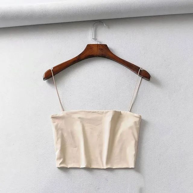 2024 Summer Women's Crop Top Sexy Elastic Cotton Camis sleeveless Short Tank Top Bar