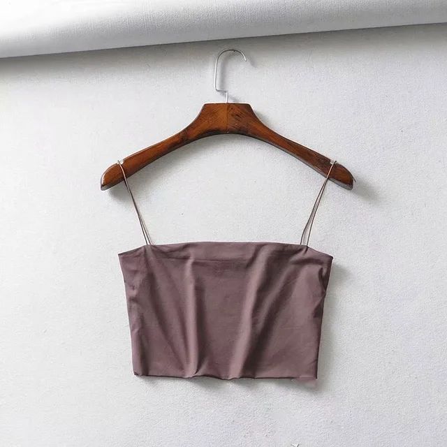 2024 Summer Women's Crop Top Sexy Elastic Cotton Camis sleeveless Short Tank Top Bar