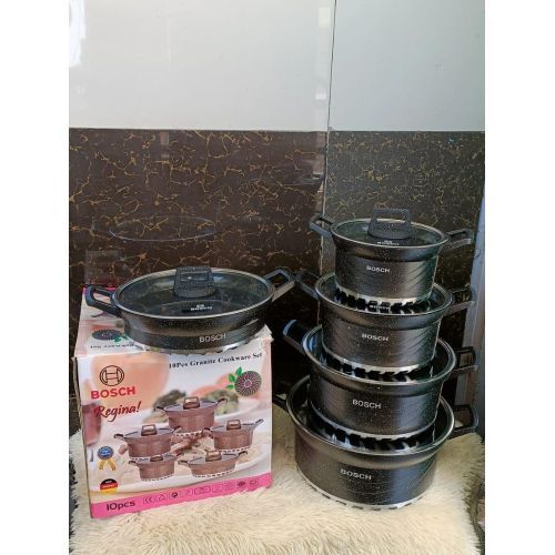 Bosch 10pcs German Granite Nonstick, Heavy Duty, Cooking and for Service Pots Sufuria