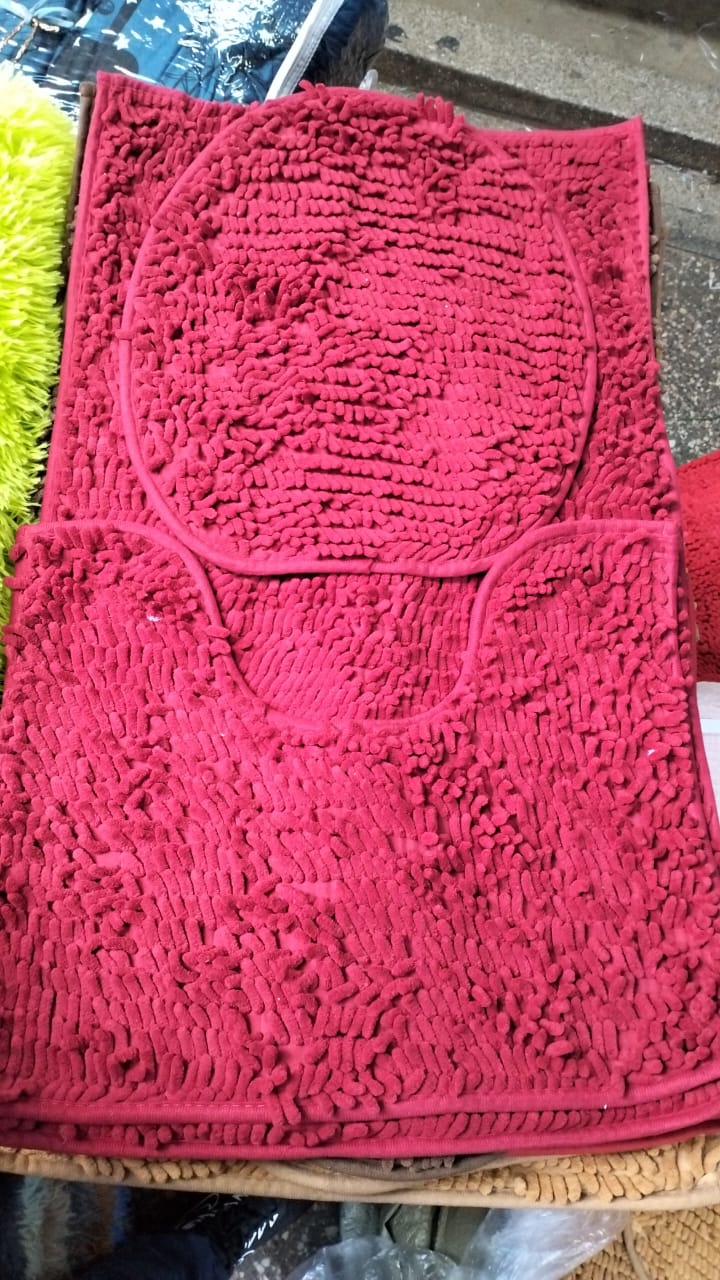 3pcs Set Soft Non-Slip Bathroom Shower Toilet Mats; Machine wash cold with mild detergent. Do not bleach or dry clean.
