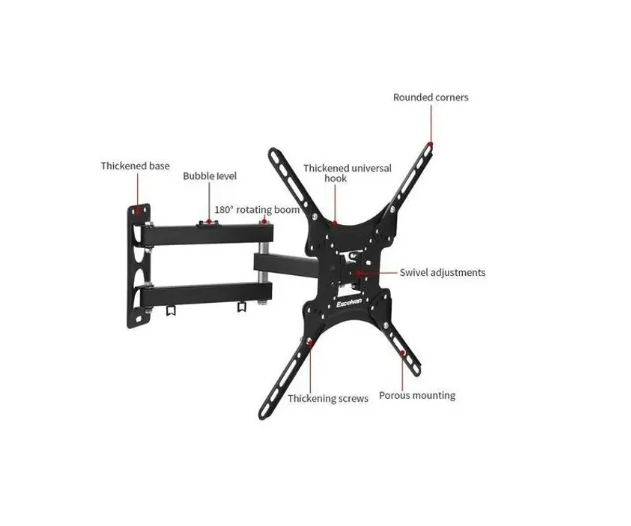TV Wall Mount TV Stand 14″-55″ Steel Material Fixed - Swivel Solid Wall Black Quality product rotating wall bracket 14 inch to 55 inch