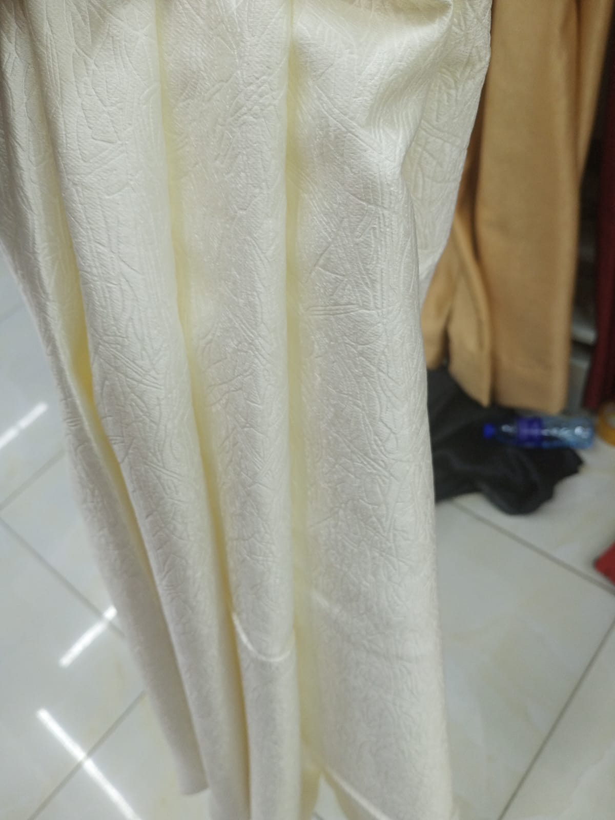 CREAM CURTAINS WITH SHEERS - 3PCS Set - 2 Meters Long Window and Door Curtains - Elegant Living and BedRoom Set – Ready made-to-Hang with Curtain Rods.