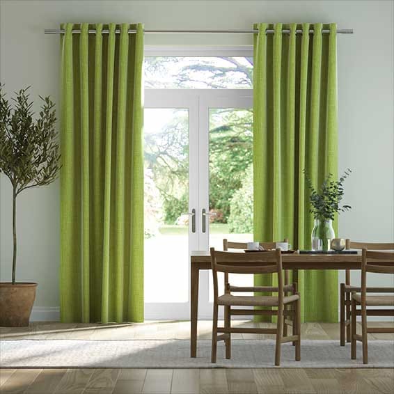 GREEN CURTAINS WITH SHEERS - 3PCS Set - 2 Meters Long Window and Door Curtains - Elegant Living and BedRoom Set – Ready made-to-Hang with Curtain Rods.