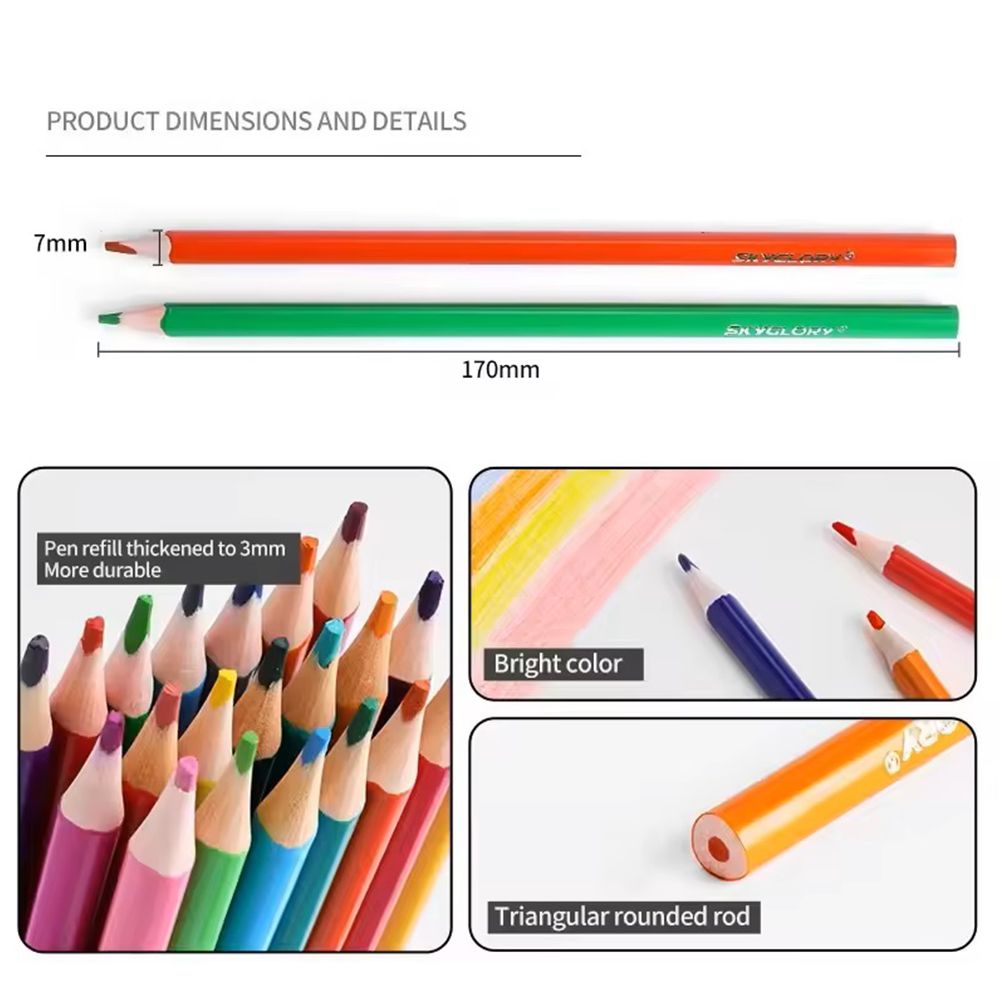 18 Colors Pencil Student Drawing Pencil Set Sketch Drawing Stationery School Colored Pencil Set For Children Art Supplies