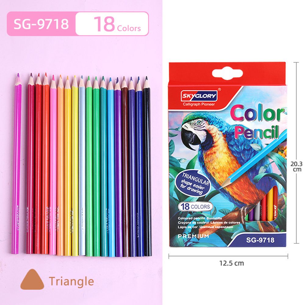 18 Colors Pencil Student Drawing Pencil Set Sketch Drawing Stationery School Colored Pencil Set For Children Art Supplies