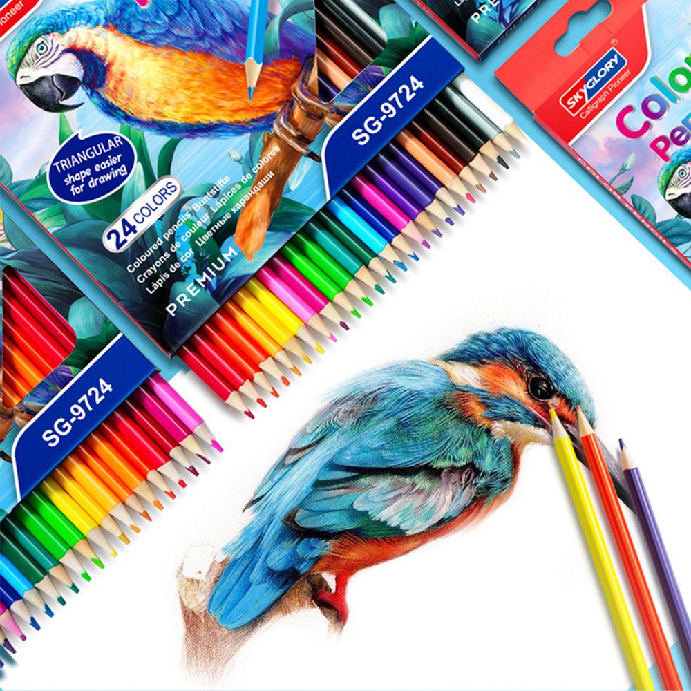18 Colors Pencil Student Drawing Pencil Set Sketch Drawing Stationery School Colored Pencil Set For Children Art Supplies