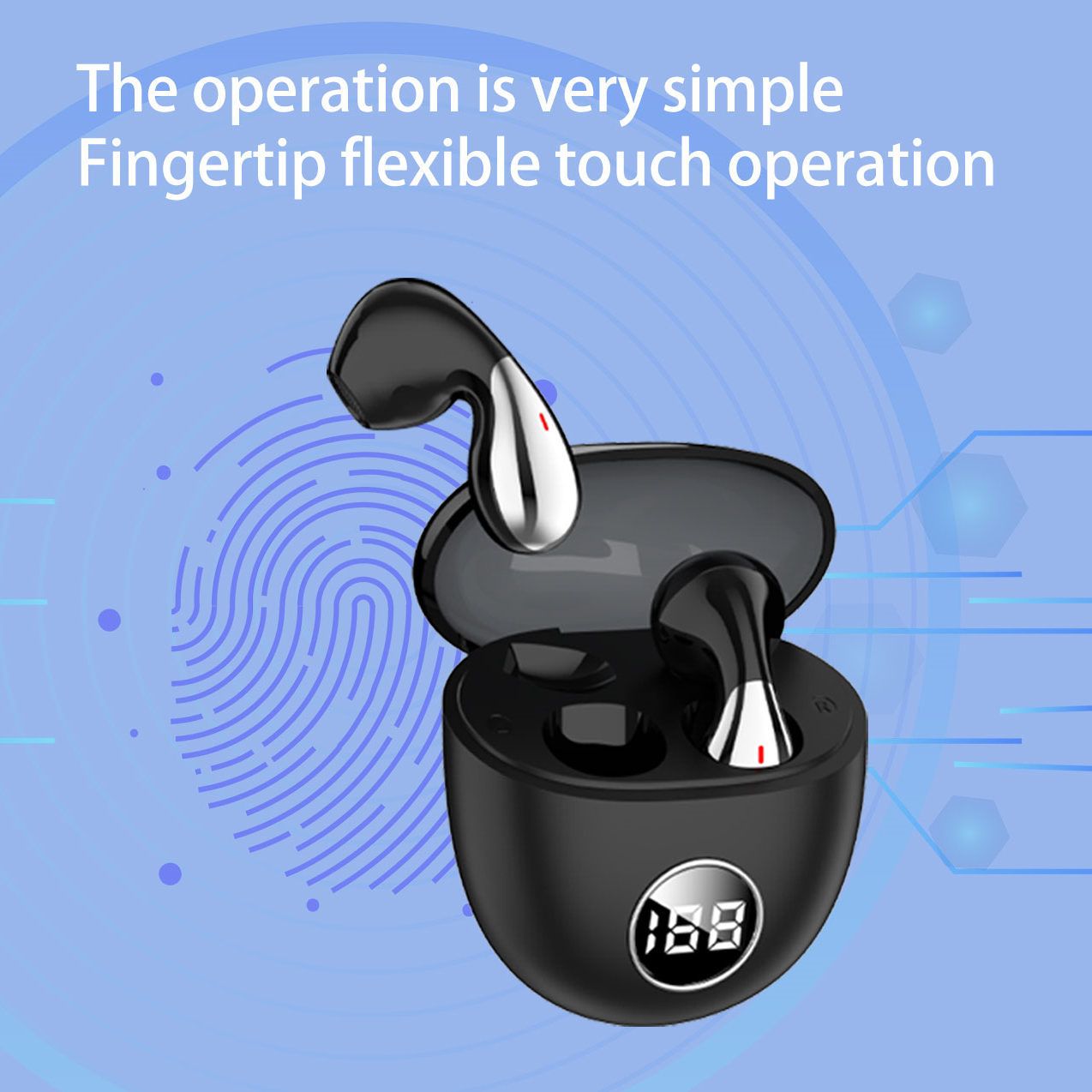 RS85 Bluetooth Earbuds Heavy Bass Transparent Charging Case TWS LED Power DisplayTrue Wireless Stereo Touch Control LED Display In-ear TWS Wireless Earphone