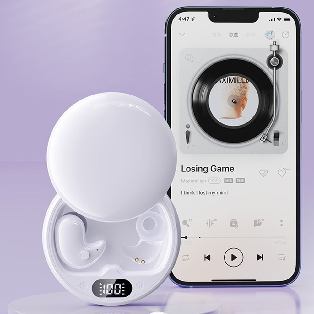 Y36 Sleeping Bluetooth Earbuds New Earphones Digital Display Stereo Two Ear Bluetooth 5.3