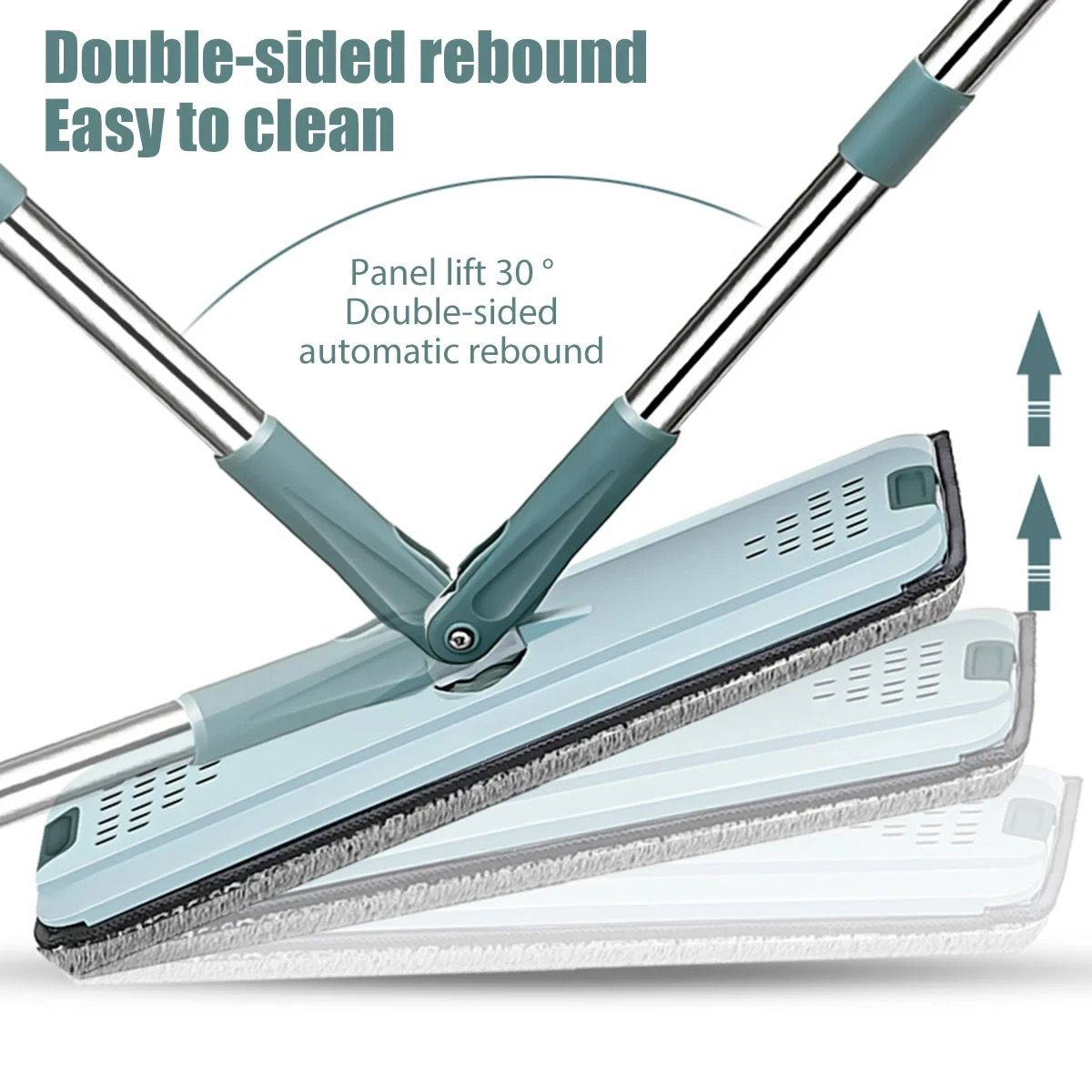 Flat hands free vertex home/office mop with two pieces mop pads