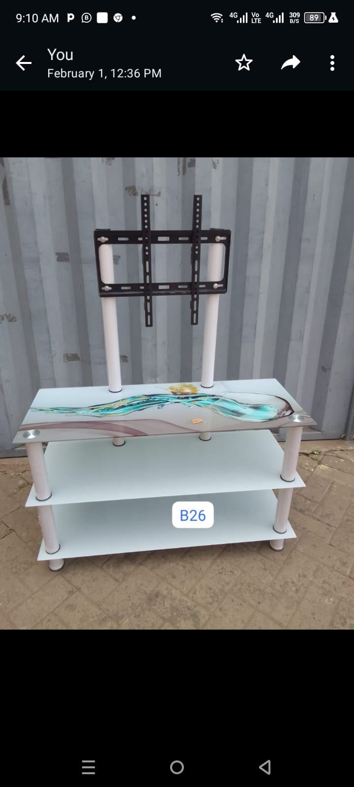 Three shelves Tall tampered glass TV stand with Mount ...suitable for big flat panels TVS