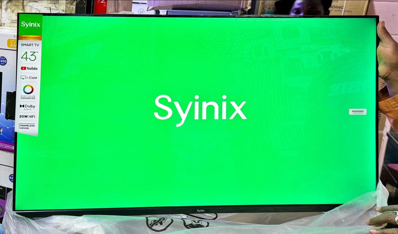 SYINIX 43" INCHES SMART FRAMELESS TV-USB/HDMI/VGA-NETFLIX/YOUTUBE
