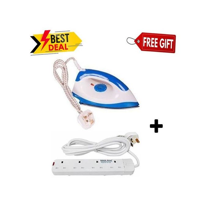 AILYONS 1000W Electric Dry Iron Box Plus Free 4-Way Extension