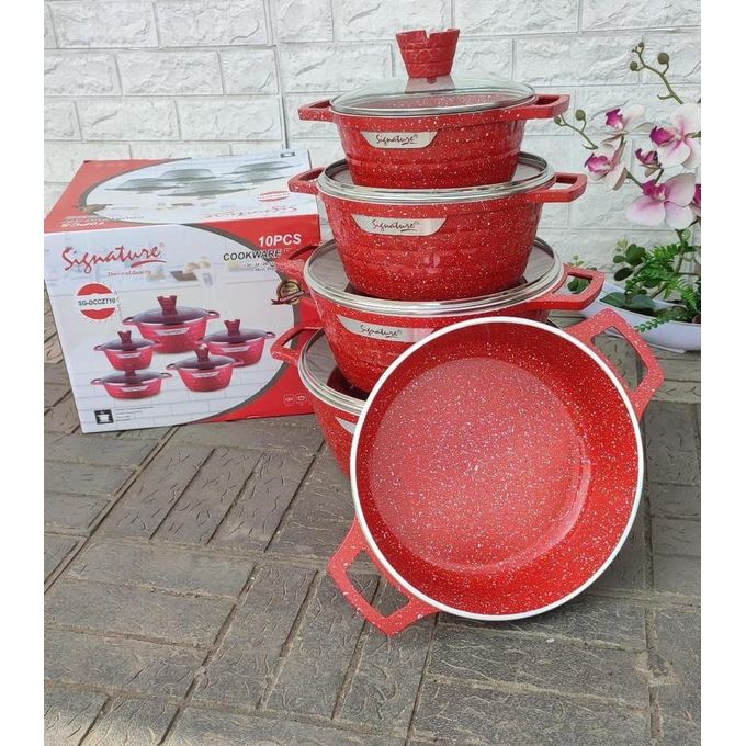 Signature 10pcs Beatiful Heavy Granite Nonstick Cooking Pots Sufuria Set