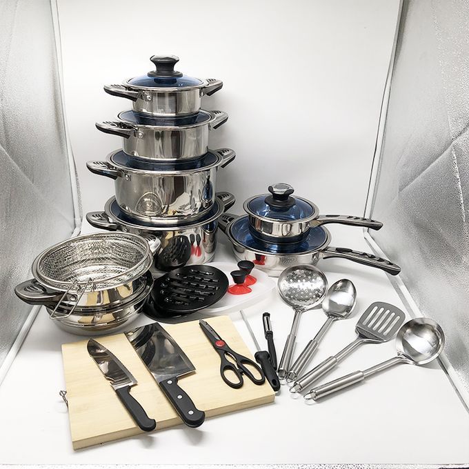 Marwa 30 Pieces Stainless Cookware Set Cooking Pots