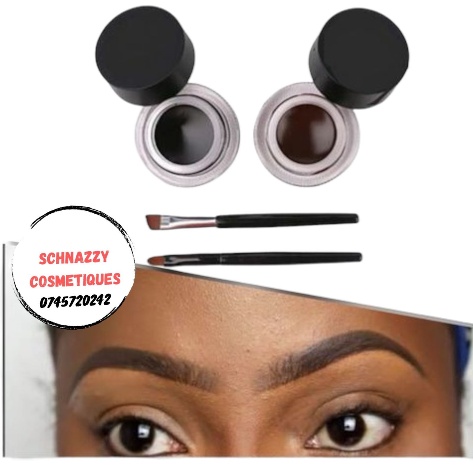 Fashion 2 In 1 Eyeliner/Eyebrow Gel (Black And Brown)