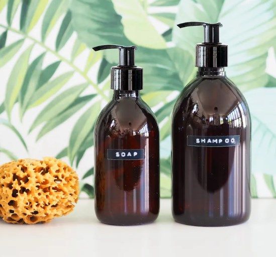 3pcs 500ml  Amber DISPENSER  PLASTIC Bottle (NO LABEL/BRUSH) - Refillable Bottle With Pump Dispenser &  no Label | For Shampoo, Hand Soap, Hand Cream, Body Wash | Reuse