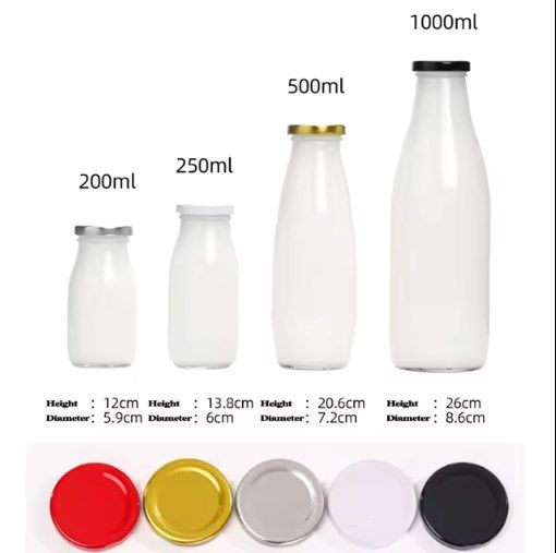 5pcs & 10pcs 500ML MILK/JUICE STORAGE GLASS JARS/MILK GLASS JARS/SMOOTHIE GLASS JARS